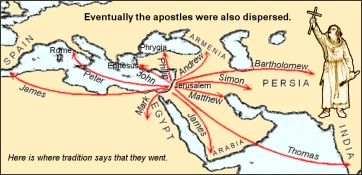 Map of Apostles' Dispersion